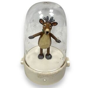 Hallmark 2012 Happy Tapper Musical Dancing Reindeer Christmas Dome Tested